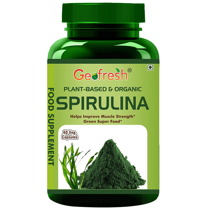Geofresh Natural Plant Based & Organic Spirulina Support Veg Capsule