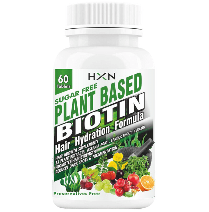 HXN Plant Based Biotin Hair Hydration Formula Tablet Sugar Free