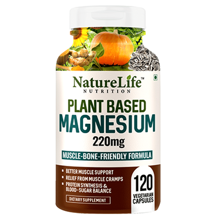 Nature Life Nutrition Plant Based Magnesium 220mg Vegetarian Capsule