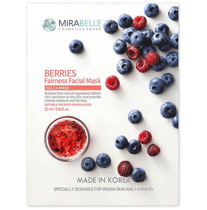 Mirabelle Cosmetics Korea Berries Fairness Facial Sheet Mask