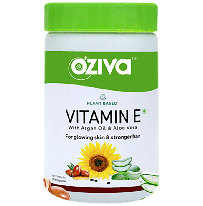 Oziva Plant Based Vitamin E Capsule for Glowing Skin & Stronger Hair