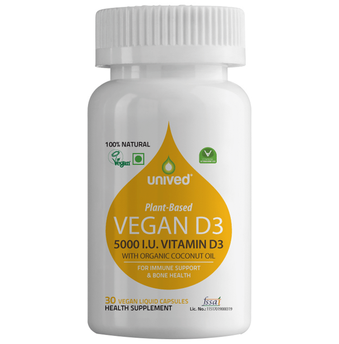 Unived Plant-Based Vegan Vitamin D3 5000IU Liquid Capsule