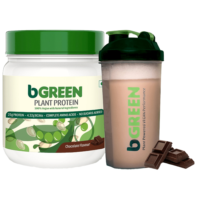 MuscleBlaze bGreen Plant Protein with Shaker Free Rich Chocolate