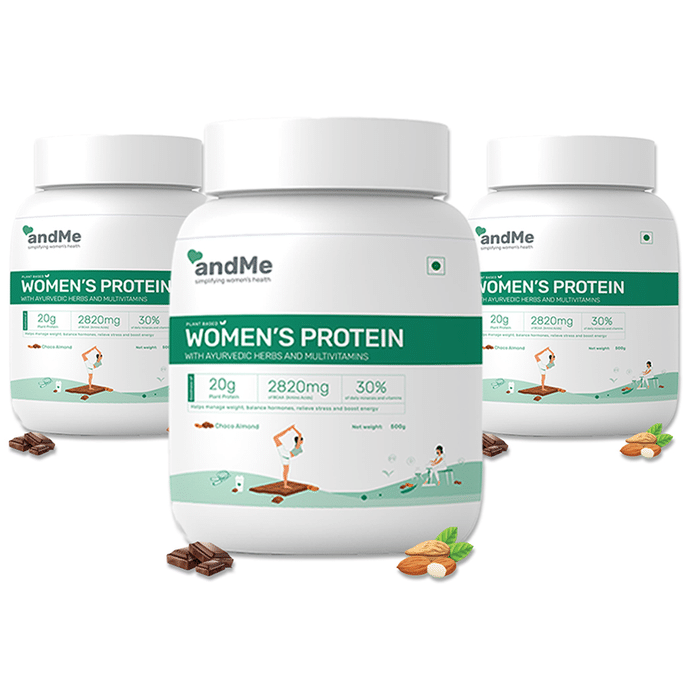 Andme Plant Based Women's Protein Powder (500gm Each) Choco Almond