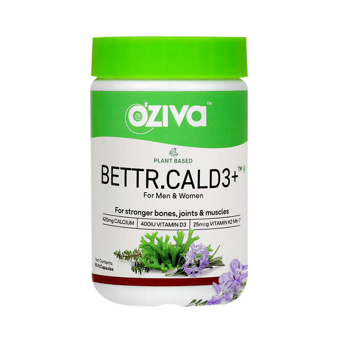 Oziva Plant Based Bettr.CalD3+ Capsule for Stronger Bones, Joints & Muscles