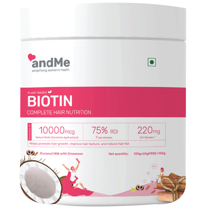 Andme Plant Based Biotin Powder Coconut Milk with Cinnamon