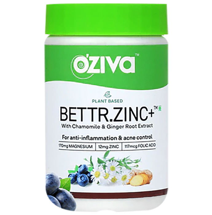 Oziva Plant Based Bettr.Zinc+ Capsule for Anti-Inflammation & Acne Control