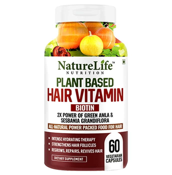 Nature Life Nutrition Plant Based Hair Vitamin Biotin Vegetarian Capsule