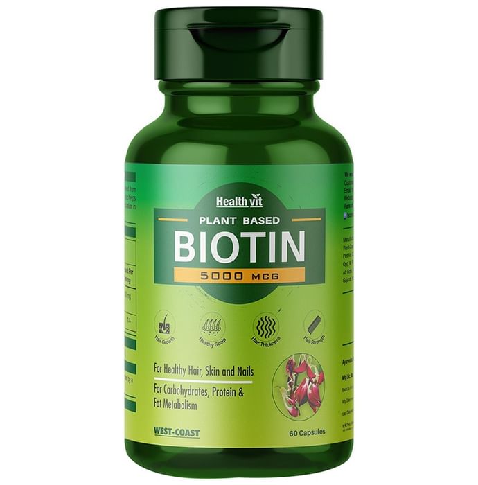 HealthVit Plant Based Biotin 5000mcg Capsule