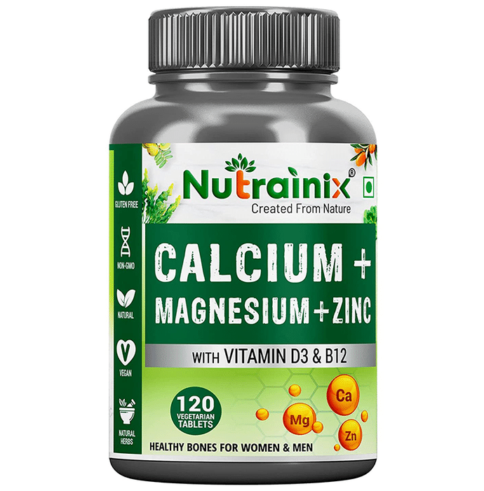 Nutrainix Calcium, Magnesium & Zinc with Vitamin D3 & B12 Vegetarian Tablet
