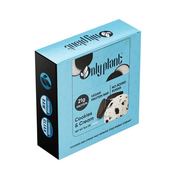 Onlyplant Vegan Protein Bar (60gm Each) Cookies & Cream