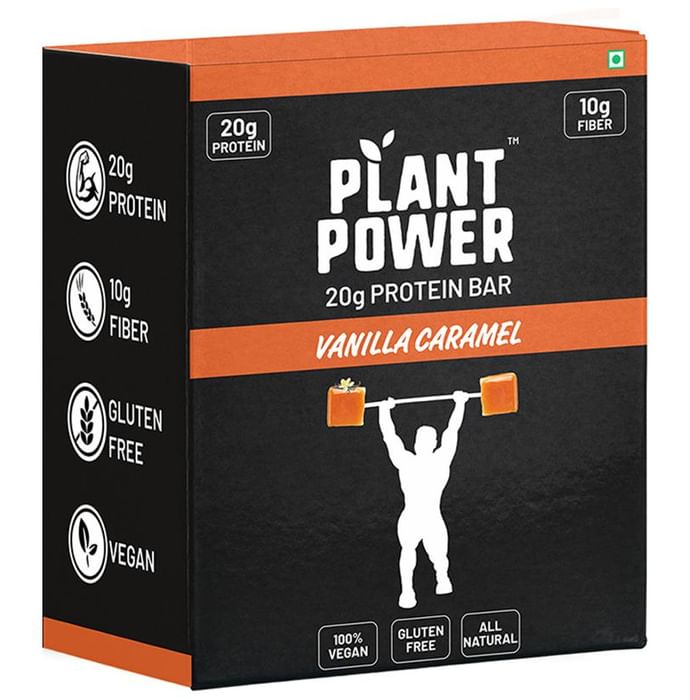 Plant Power 20gm Protein Bar (72gm Each) Vanilla Caramel