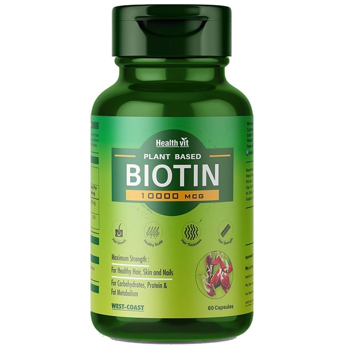 HealthVit Plant Based Biotin 10000mcg Capsule