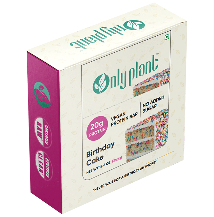 Onlyplant Vegan Protein Bar (60gm Each) Birthday Cake