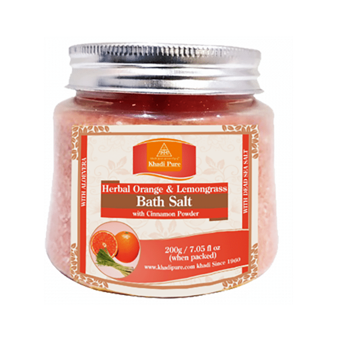 Khadi Pure Herbal Bath Salt Orange and Lemongrass