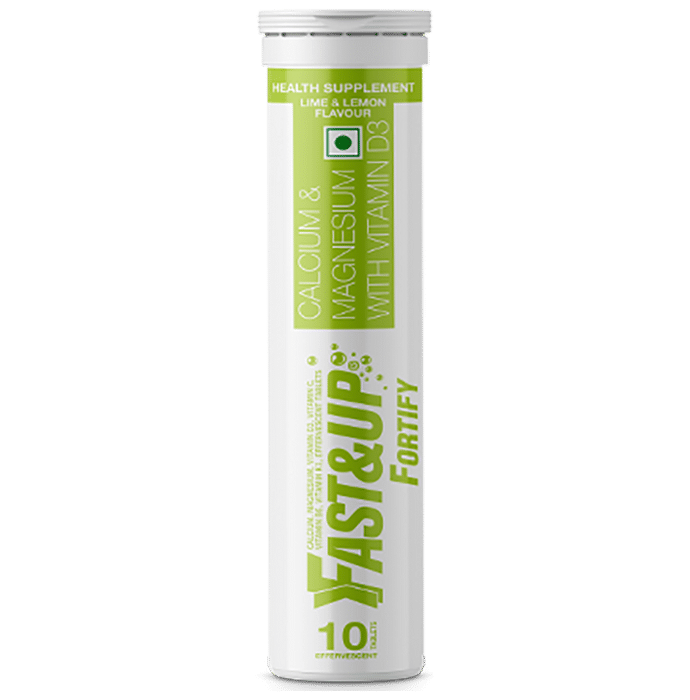 Fast&Up Fortify Calcium & Magnesium with Vitamin D3 Lime & Lemon Effervescent Tablet