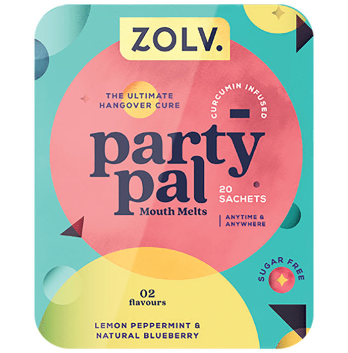 ZOLV Party Pal Mouth Melts (1.5gm Each) Lemon Peppermint & Natural Blueberry Sugar Free