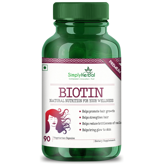 Simply Herbal Biotin Vegetarian Capsules