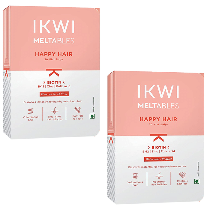 Ikwi Meltables Happy Hair Mint Strip (30 Each) Watermelon & Mint