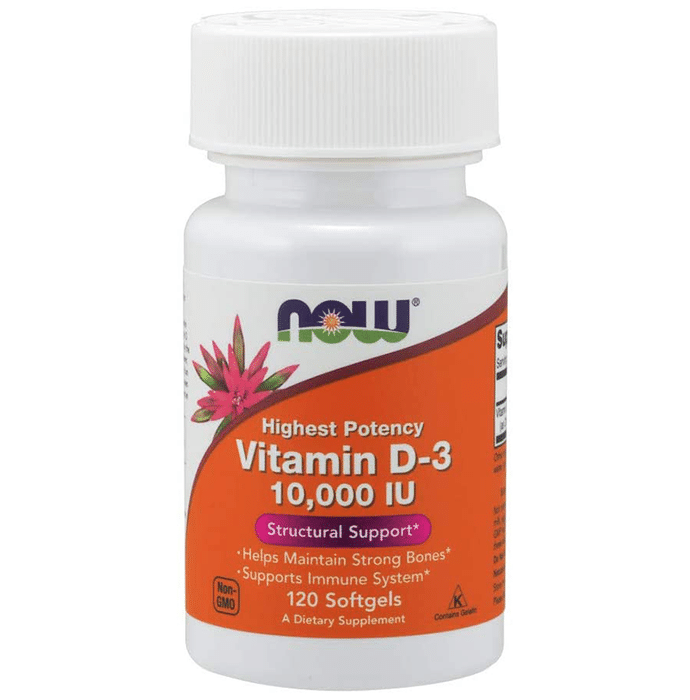 Now Highest Potency Vitamin D-3 10000IU Softgel