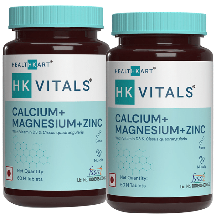 HealthKart HK Vitals Calcium+Magnesium+Zinc Tablet (60 Each)