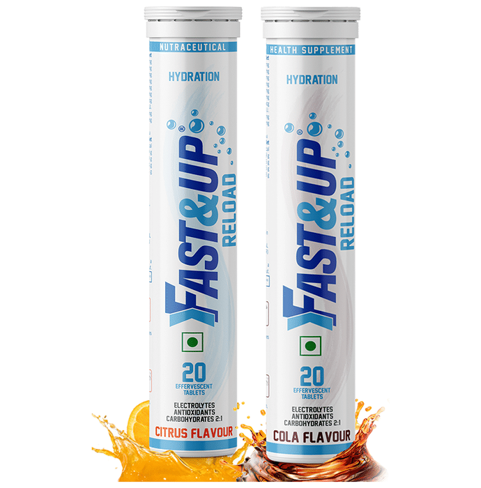 Fast&Up Combo Pack of Reload Effervescent Tablets (20 Tablets Each) Citrus & Cola