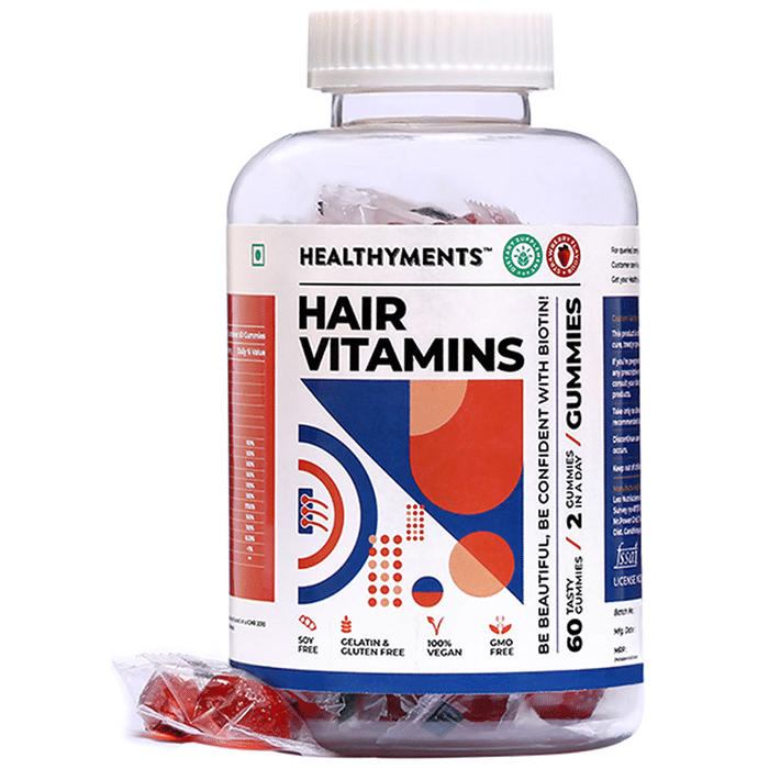 Healthyments Hair Vitamins Gummies Strawberry