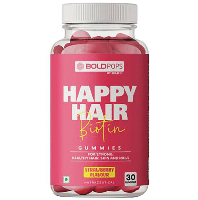 Boldpops Happy Hair Biotin Gummies Strawberry