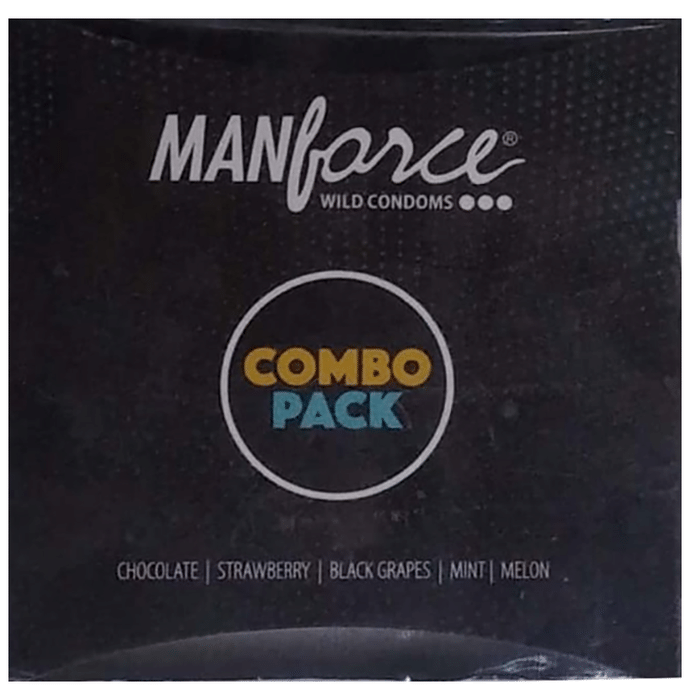 Manforce Wild Condom Combo Pack Chocolate, Strawberry, Black Grapes, Mint, Melon