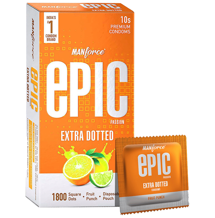 Manforce Epic Passion Extra Dotted Premium Condom Fruit Punch