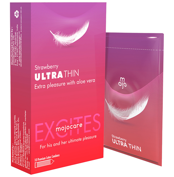 Mojocare Excites Ultra Thin Condom with Aloe Vera Strawberry