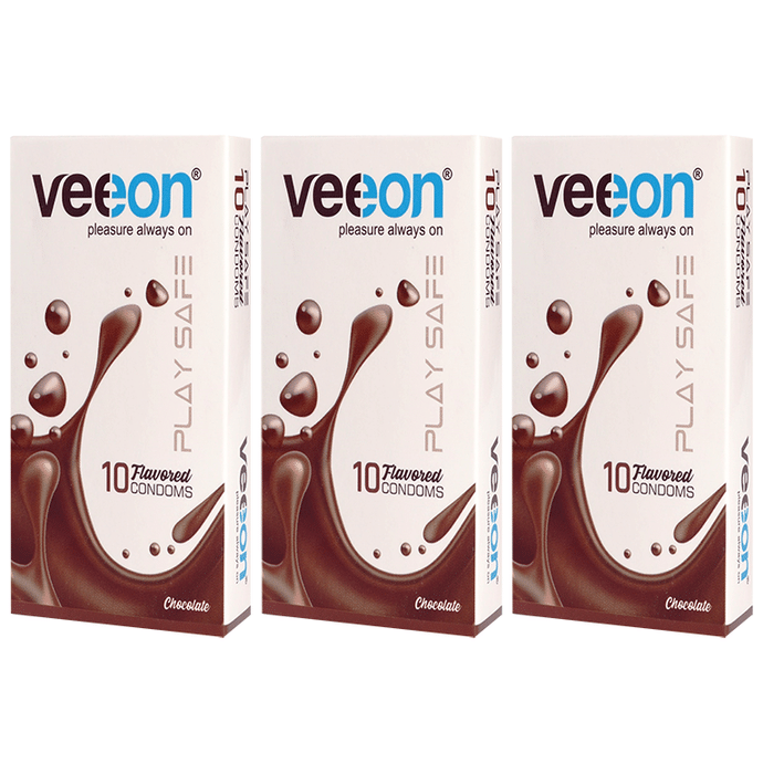 Veeon Play Safe Flavoured Condom (10 Each) Chocolate