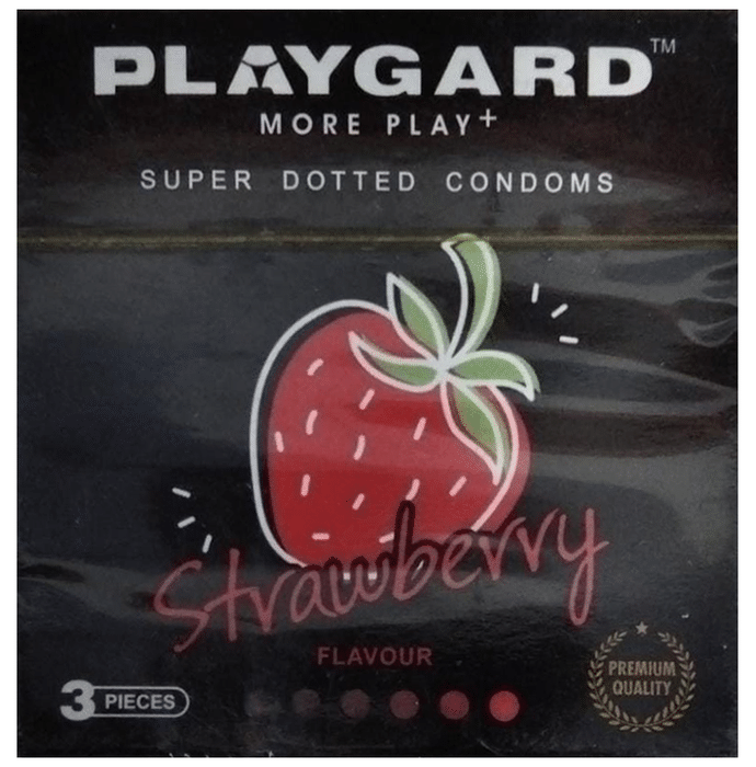 Playgard More Play+ Super Dotted Condom Strawberry