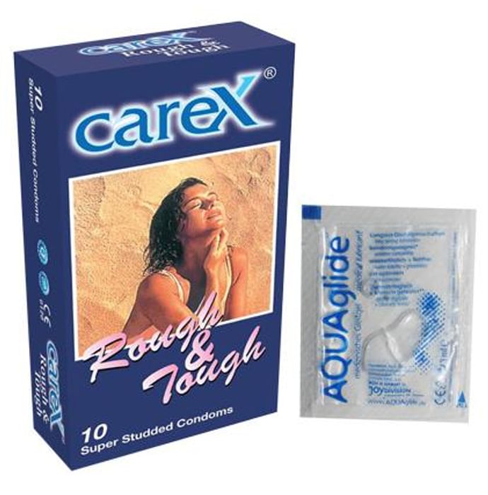 Carex Combo Pack Of Carex Rough & Tough Condoms & JoyDivision Aquaglide Lubricant