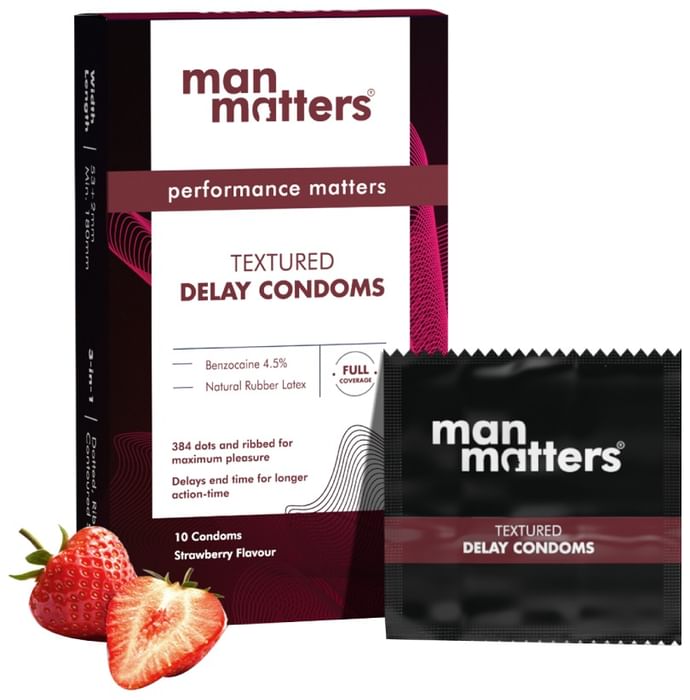 Man Matters Textured Delay Condom Strawberry