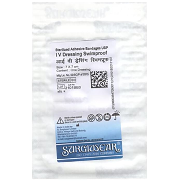 Surgiwear IV Dressing Swimproof Bandage 7 x 7cm