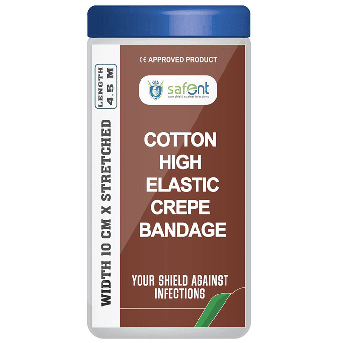 Safent Cotton High Elastic Crepe bandage 10cm x 4.5m