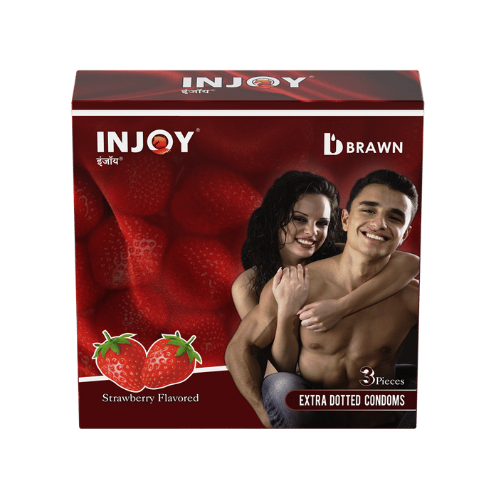 Injoy Extra Dotted Condom Strawberry