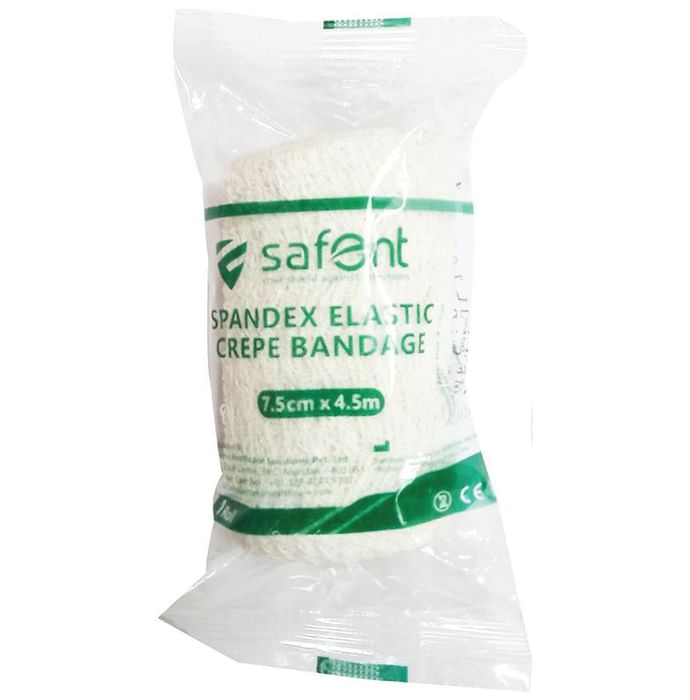 Safent Spandex Elastic Crepe bandage 7.5cm x 4.5m