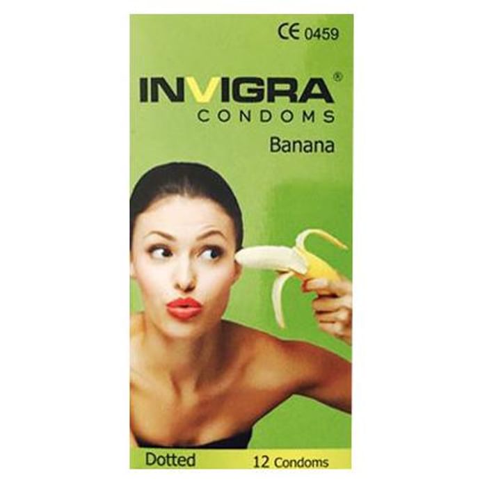 Invigra Dotted Condom Banana