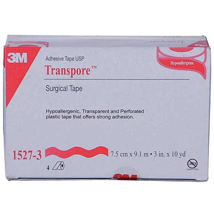 3M 1527-3 Transpore Hypoallergenic Surgical Tape 3 inch x 10 yard
