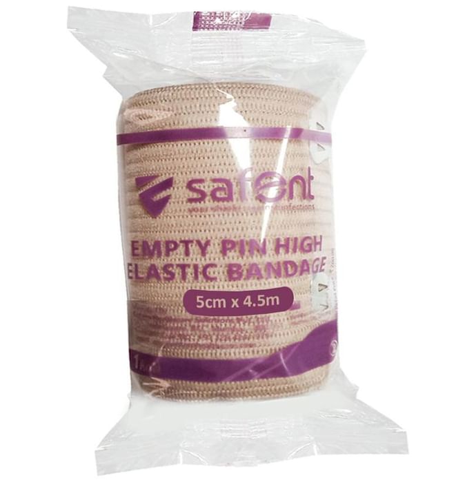 Safent Empty Pin High Elastic Bandage 5cm x 4.5m Skin Colour