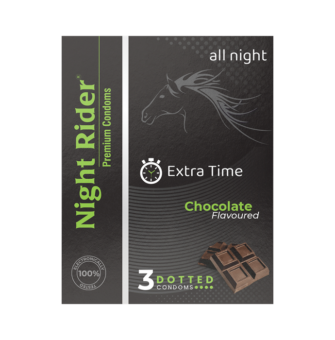 Night Rider Extra Time Dotted Condom Chocolate
