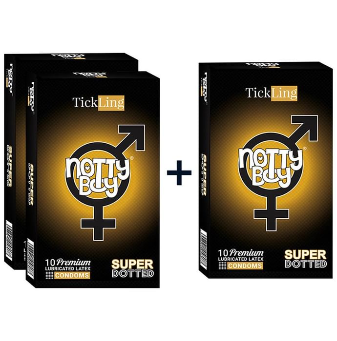 Notty Boy Super Dotted Tick Ling Condom Buy 2 Get 1 Free (10 Each)