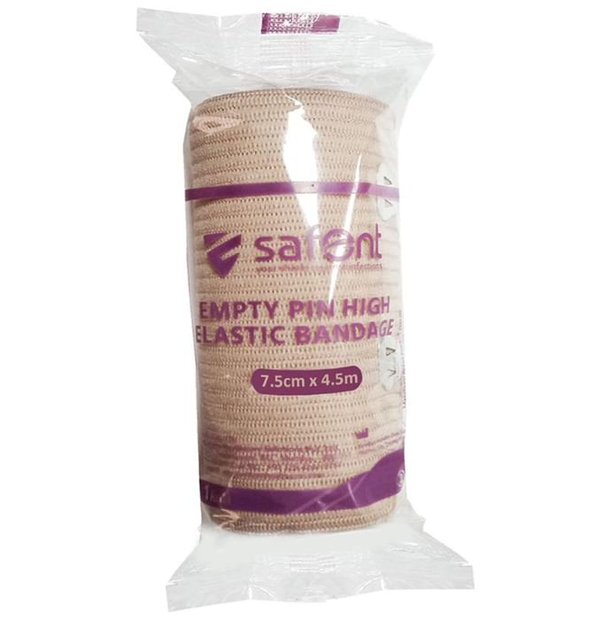 Safent Empty Pin High Elastic Bandage 7.5cm x 4.5m Skin Colour