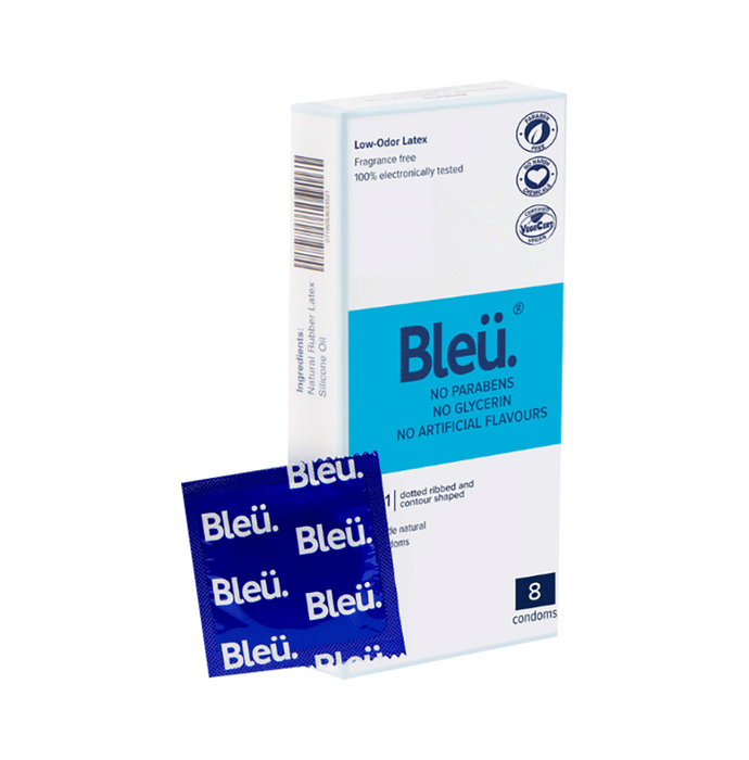 Bleu 3 In 1 Dotted & Ribbed Condom