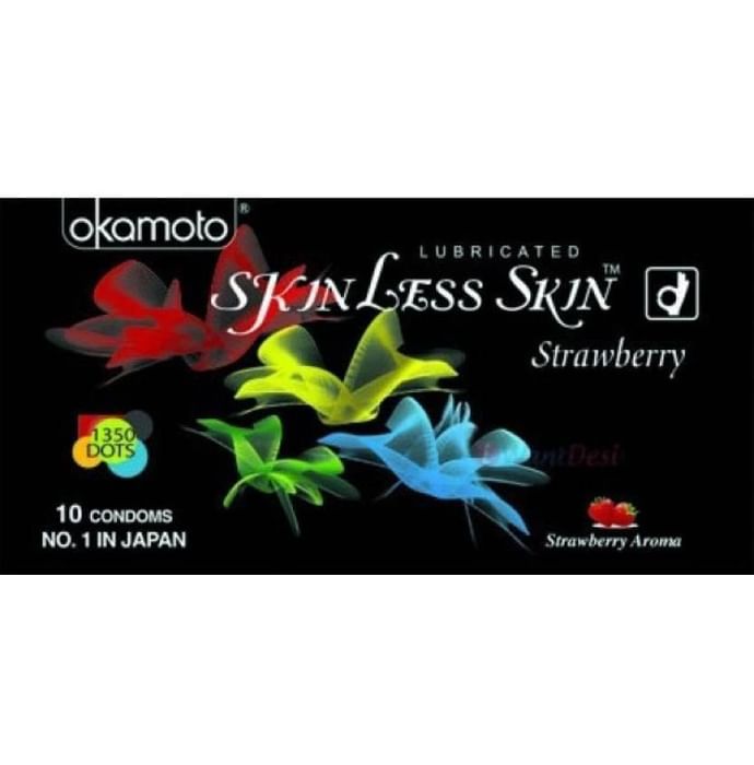 Okamoto Lubricated Skinless Skin Strawberry Condom