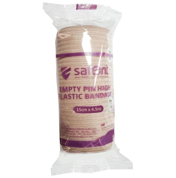 Safent Empty Pin High Elastic Bandage 15cm x 4.5m Skin Colour