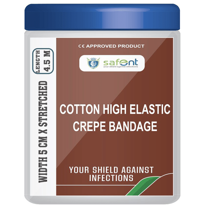 Safent Cotton High Elastic Crepe bandage 5cm x 4.5m