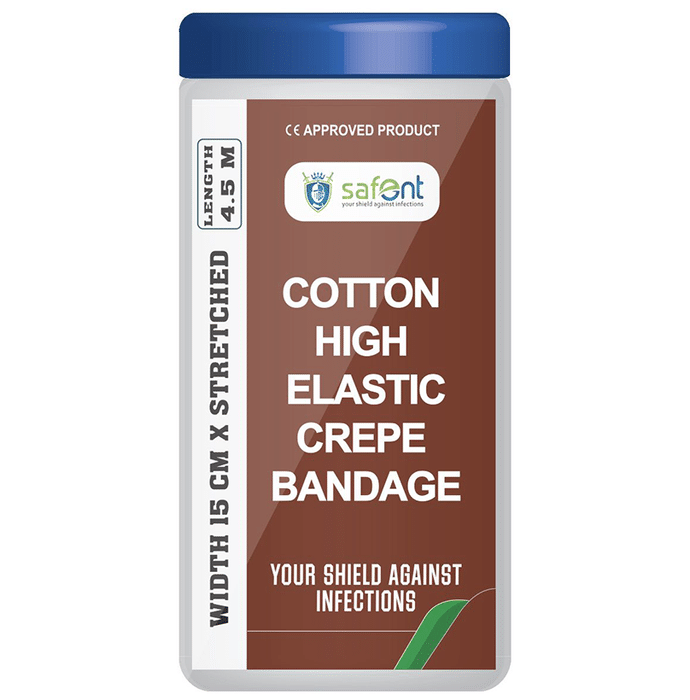 Safent Cotton High Elastic Crepe bandage 15cm x 4.5m